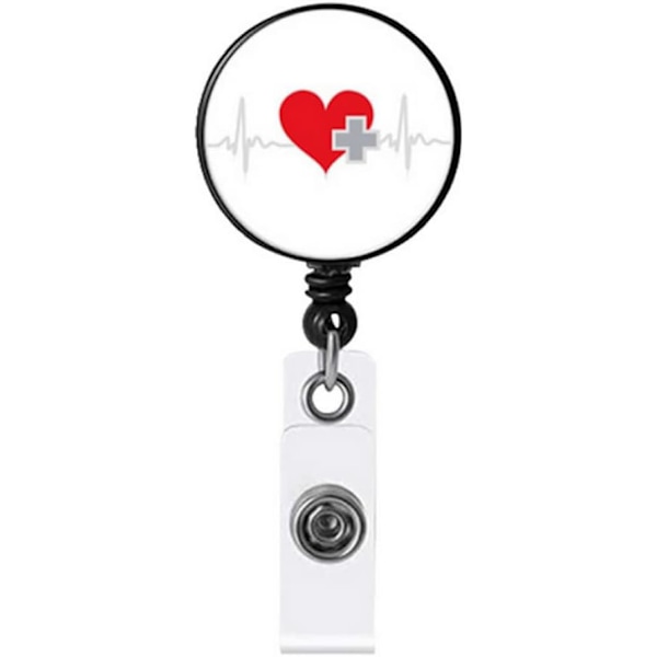 Love Nurse Badge Reel Infällbart ID -kort Namn Badge Reel Holder med Alligator Clip 4PCS Office Products