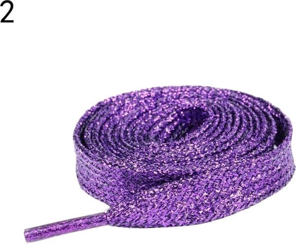 Glitter skolisser | flate | 1 par | 110 cm | lilla