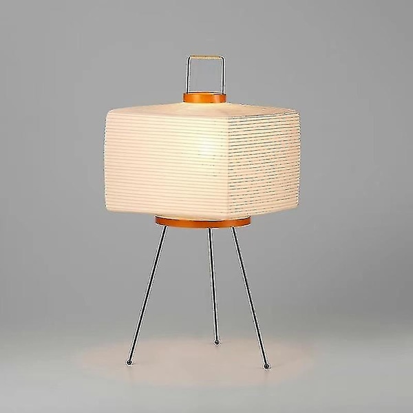 Japansk kreativ stativ golvlampa sovrum sängbord skrivbord vit rispapper bordslampa hem hotell L [DB] Blank Lamp EU-kontakt Blank Lamp EU Plug