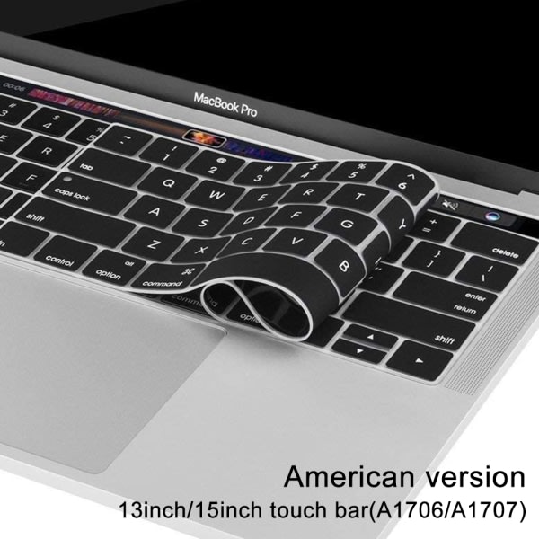 CQBB Ultratunt tangentbordsskydd kompatibel med MacBook Pro-Black