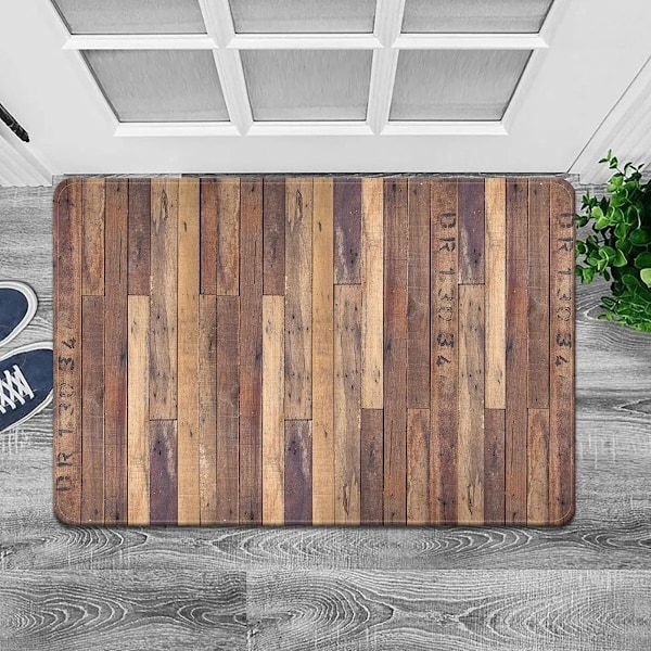 1. Hem Sovrum Ullmatto Kuvio Keittiö Liukumaton Lattiamatto Imeytyvä Anti-Likaa Koti Kylpyhuone Lattiamatto Kahvi 40x60cm