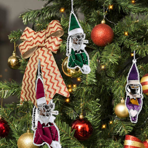 Jultomte leksak bordsdekoration fylld nyår Snoop On A Stoop mjuka miniatyrmodeller 2st-gul-rosa N