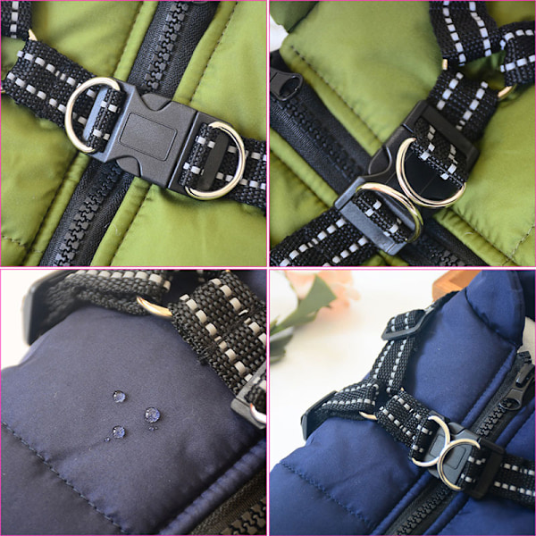 Hundjacka Hundväst med Hundsele Hundar Väst Jacka Vinter Varma Hundkläder -2XL lila purple purple S purple S