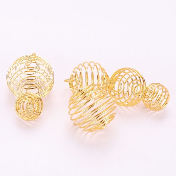 Spiral Bead Cages Hopeapinnoitetut Ripustimet Kaulakorun Ripustimet Korujen Valmistukseen Käsityötarvikkeet Kulta gold S M L