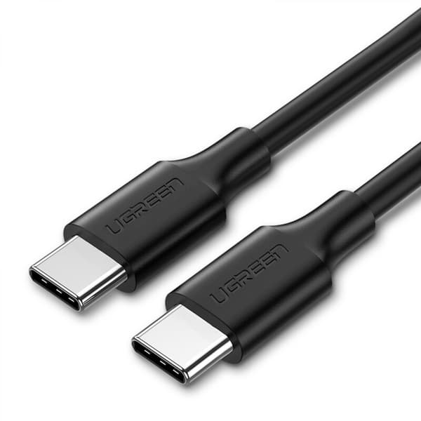 USB-C - USB-C 3A Nopea lataus- ja datakaapeli Musta 0,5 metriä