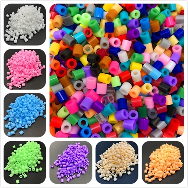 500 stk. DIY-match-perler, 5 mm håndlavede fusionsperler, materiale til DIY-armbånd, øreringe, legetøj, puslespil og panel Pink1