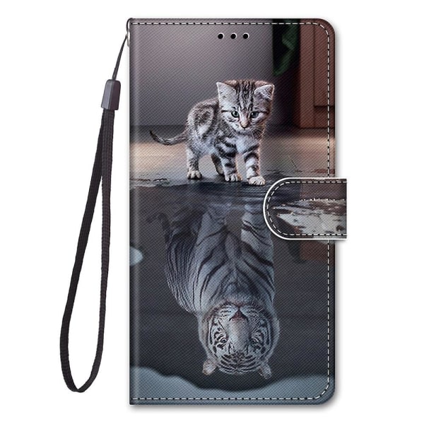 SQBB Case för Xiaomi Poco F3 Cover Magnetiska kortplatser Creative Cat Tiger Pattern Case Coque