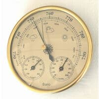 1. Barometer, værstasjon med barometer og hygrometer, th