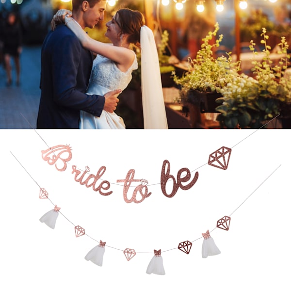 Brudbrud Banner Guld Glitter Papper Glänsande Charmig Brudbrud Skylt Papper Mesh Brud Till Vara Banner För Brudbrud Gold Gold