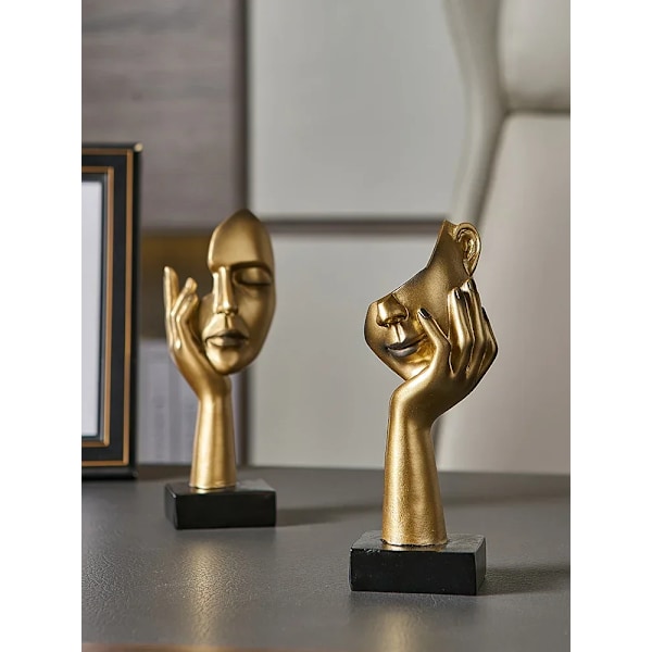 Menneskelig Ansikt Statue Ornament Harpiks Skandinavisk Stil Skrivebord TV Skap Vinkjøler Hjemmedekorasjon Båter SHBA2890014