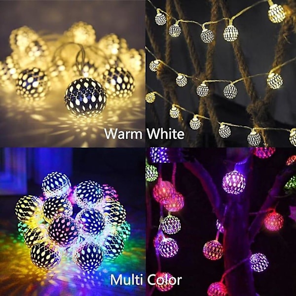 Ramadan Eid-lampor LED Marockansk boll ljusslinga 5m 40led