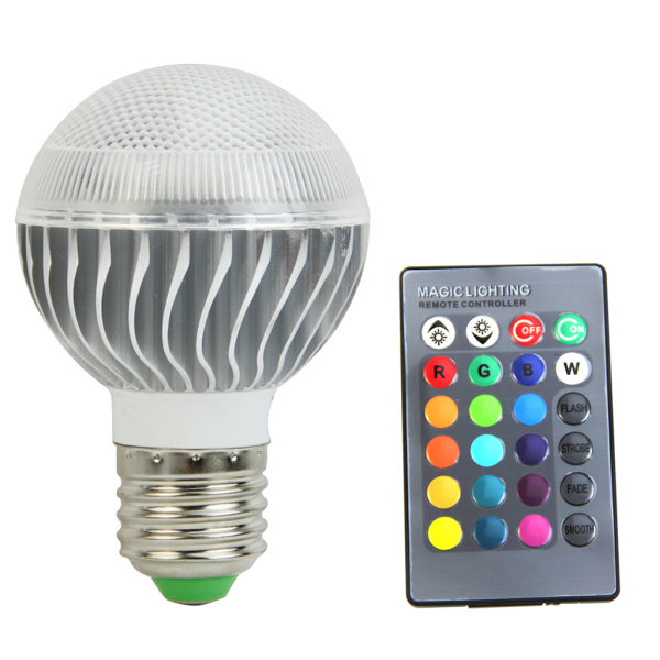 E27 LED RGB-lampa Spotlight Glödlampa AC 85-265V Bombillas LED 15W Fjärrkontroll LED-lampa för Smart Led RGBW-lampa Heminredning