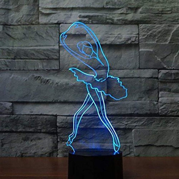 3D optisk illusionsnattlampa leksak, fjärrkontroll, dimbar