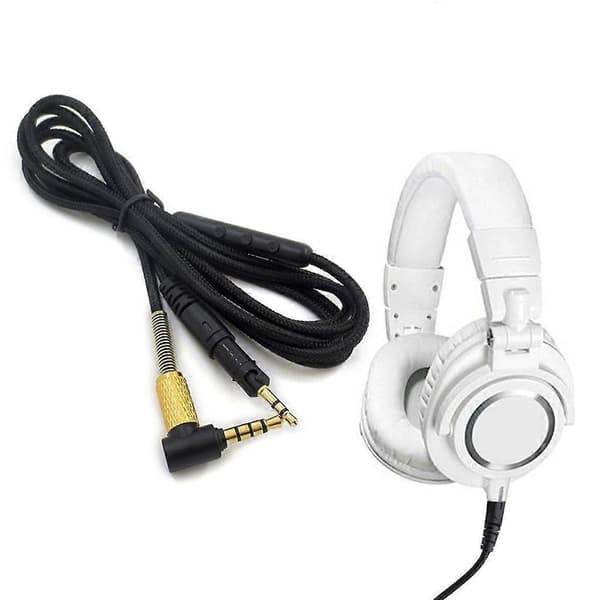 Erstatningshodetelefonkabel for Audio Technica M50X M40X M70X Headset Lydledning Kablet kontrollversjon_max