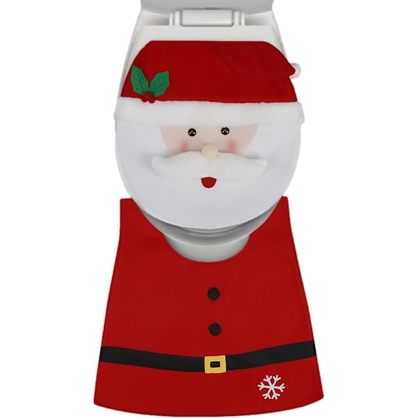 Joulu WC-istuimen peitesetti - Juhlava Joulupukki kylpyhuoneen matto ja peite Santa Claus