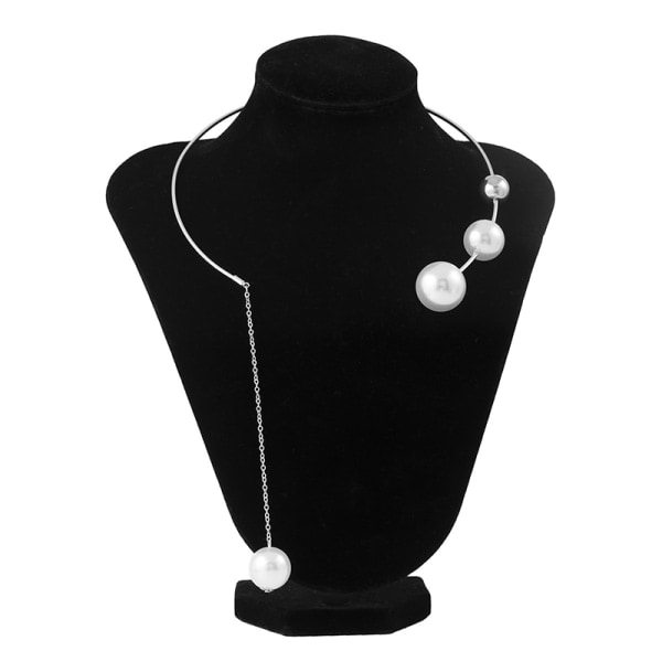 Elegant imitation Pearl Choker halsband Nyckelbenskedja Mode Vit