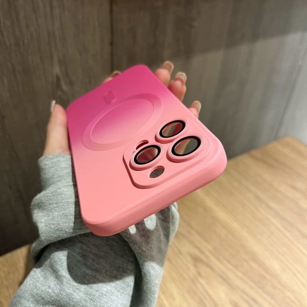 CQBB Magnetiskt iPhone 13 Pro Max-fodral [kompatibelt med MagSafe], sött fodral med gradientfärg för kvinnor och män, mjukt TPU-stötsäkert fodral