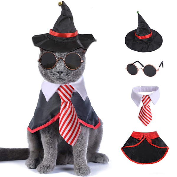 Halloween kappe og troldmandshat til hund