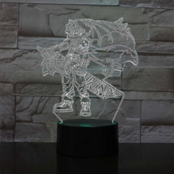 SQBB Final Fantasy Claude 3d Led Nattljus Sovrumsbordslampa Färg ändras