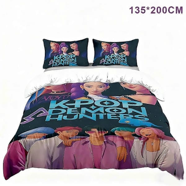 K Pop Demon Hunters 3D Bedding Set Microfiber Breathable Duvet Cover Pillowcase - 135*200cm