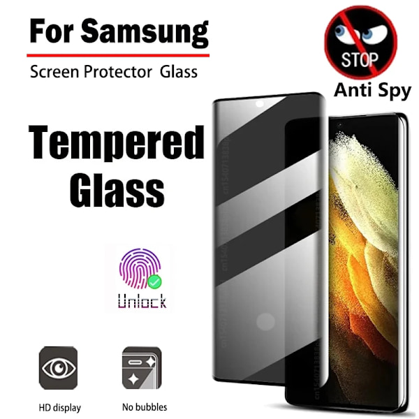 Samsung Galaxy Note 20 Privacy Glass Skærmbeskytter Anti Spy Fingeraftrykslås