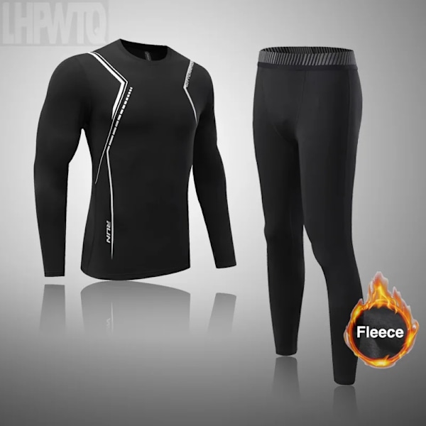 Sportunderkläder för män Fleece Thermal Compression Strumpbyxor Ski Bas Layer Träningsoverall Barn Vinter Thermal Underwear Running Set I set 3XL