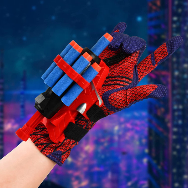 2 sarjaa Spiderman Launcher -käsineitä, lasten muoviset cosplay -hanskat Hero SQBB