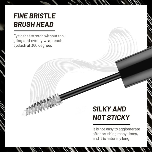 CDQ Färgglad Mascara, Vattentät Långvarig Tjock Mascara (Vit)