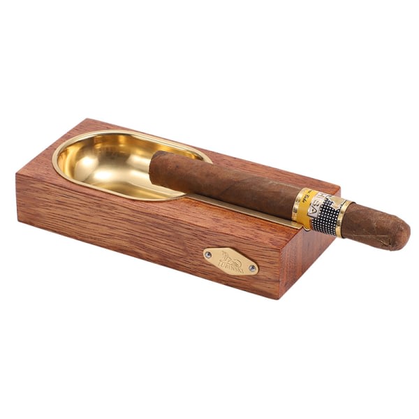 SQBB Cigarr askfat massivt trä high-end bärbar en-rök cigarr askfat kreativ röksläckare