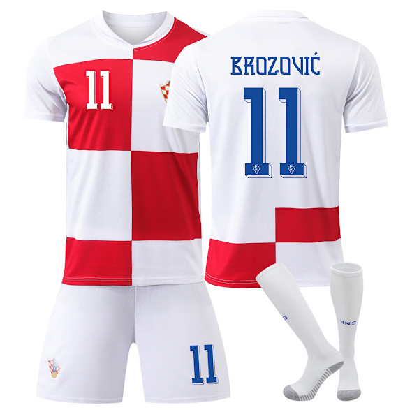 UEFA Euro 2024 Kroatian Kotipeli #11 Brozovic Lasten Jalkapallopaita XL XL