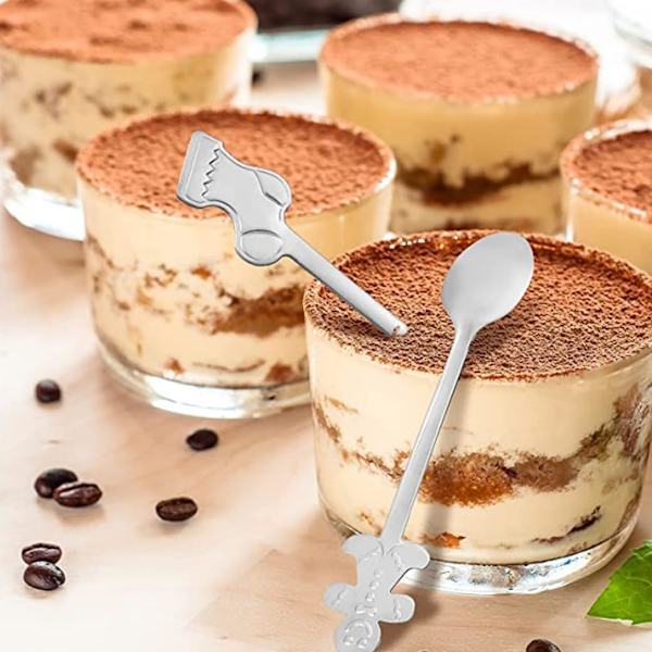 Julekaffeskeer i rustfrit stål - Dessertskeer - Teskeer til is - Varme drikke - 12 skeer - Køkkenudstyr