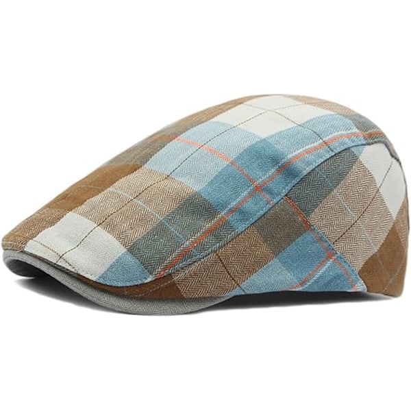 2-pack Herr Newsboy Hatt Platt Keps Justerbar Rutig Ivy Gatsby Cabbie Körning Golf Hatt Basker