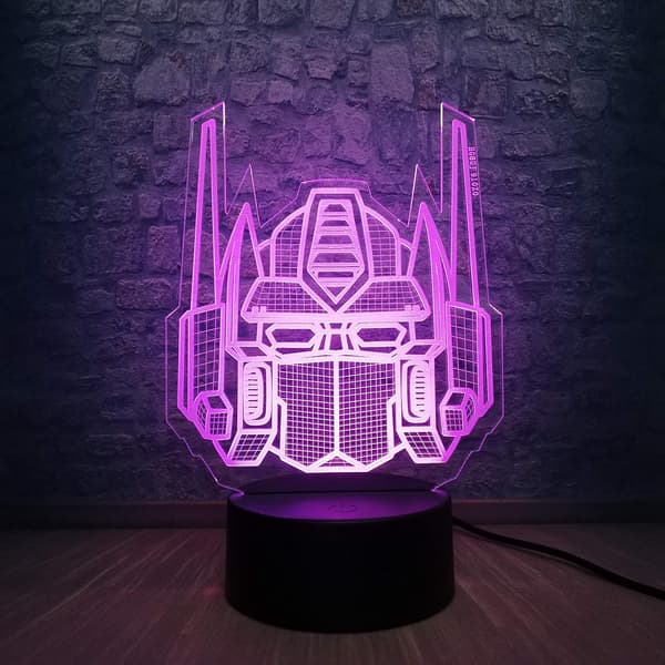 3D optisk illusjon Transformers modell skrivebordsbordlampe LED natt