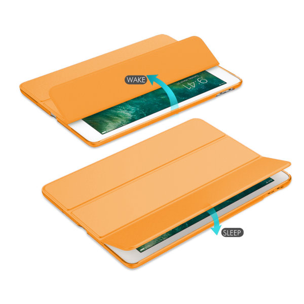 CQBB Smart Case kompatibel med iPad Air 3 10,5", genomskinligt magnetiskt case med matt baksida med Auto Sleep/Wake-orange