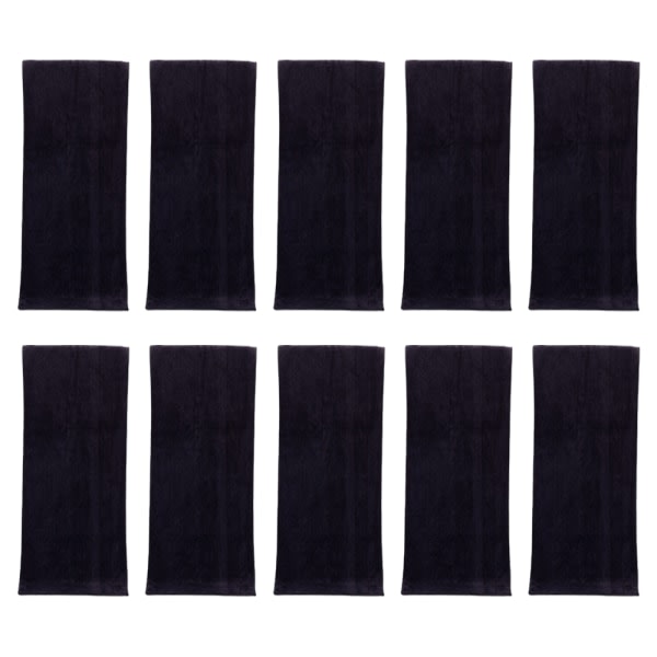 Salong Hårhanddukar 10-pack - Snabbtorkande handduk för hår, händer, svart