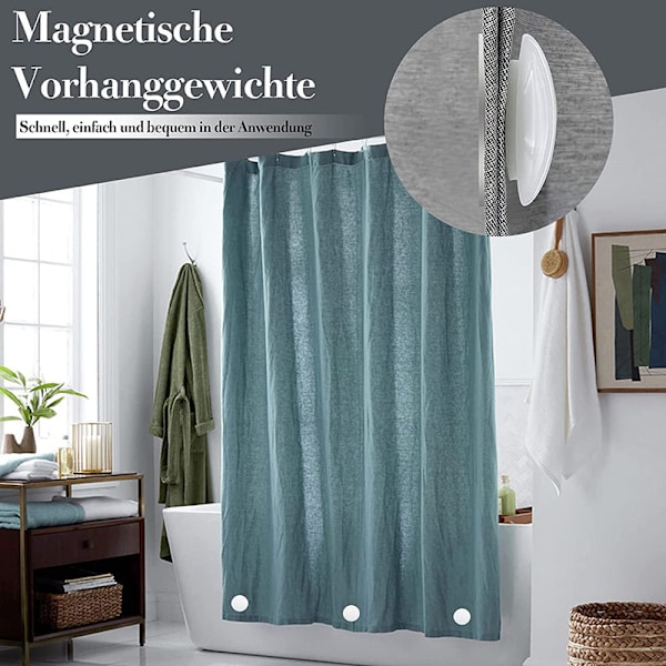 Duschdraperivikter, 4 par magnetiske dusjdraperivikter,