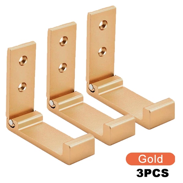Hodetelefonstativ Veggmontert Hodetelefonholder Foldbar Stativholder i Aluminiumlegering Hodetelefoner Display Stativholder Gull 3PCS