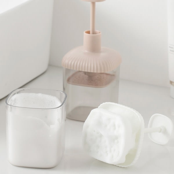 1 ST Bärbar Foam Maker Cup Bubble Facial Cleanser Bubbler Fa White SQBB
