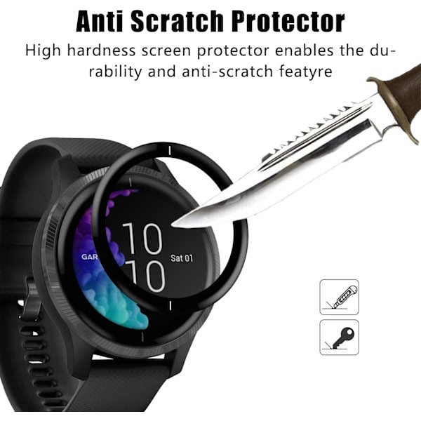 3-pack för Garmin Venu watch böjd 3D mjuk film fullskärm kompositmaterial film