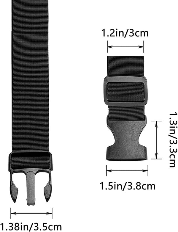 Fanny Pack Bælteforlænger Justerbar Elastisk Rem til Holografisk Taske, 2 Pak (Sort) Extender Belt