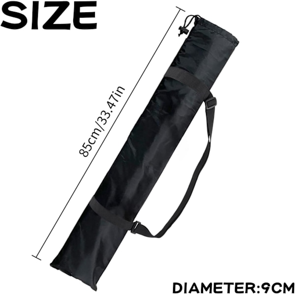 Trekkpose for stativ med snor - 2-pakning, 14x85cm Bærbar pose for lysstativ eller teltstenger D