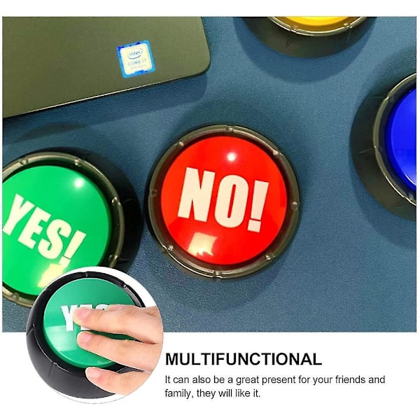 Ja-knapp og nei-knapp med lyd 2 stk Talknappar Kontor Heminlärning Buzzers Ja og nei svar Buzzers Spel Hund Pet Talking Buttons For Comm