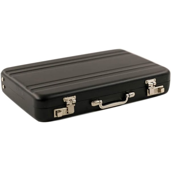 CQBB 1/6 aluminiumlegering resväska portfölj modell miniatyr till tillbehör till dockhus - svart