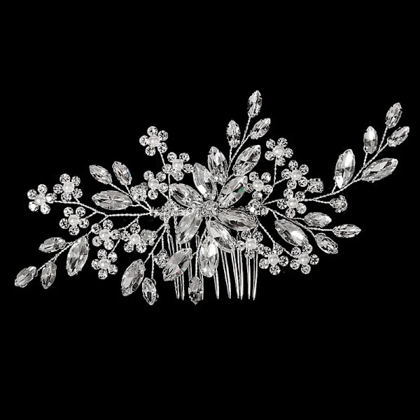 Ny hårkam i silverlegering, handgjorda pärlor, strass, mode, metall, huvudbonad, eleganta hårsmycken, accessoarer för kvinnor HS-J6435S
