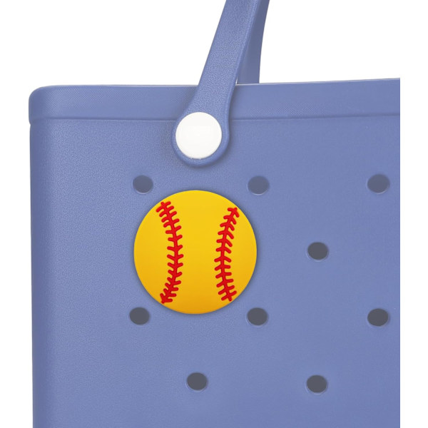 Bogg Bag-berlocker - Dekorativa tillbehör för strandväska, Gul Basebollberlock Yellow baseball