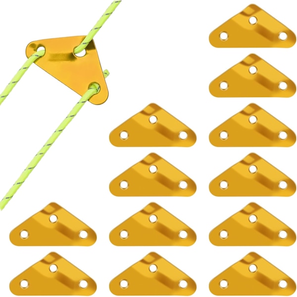 Repjusterare, 12 st aluminiumrepspännare, tältvindrepspänne, repspännare för camping vandring backpacking picknick utomhus tälttillbehör 12 stycken - gyllene triangel