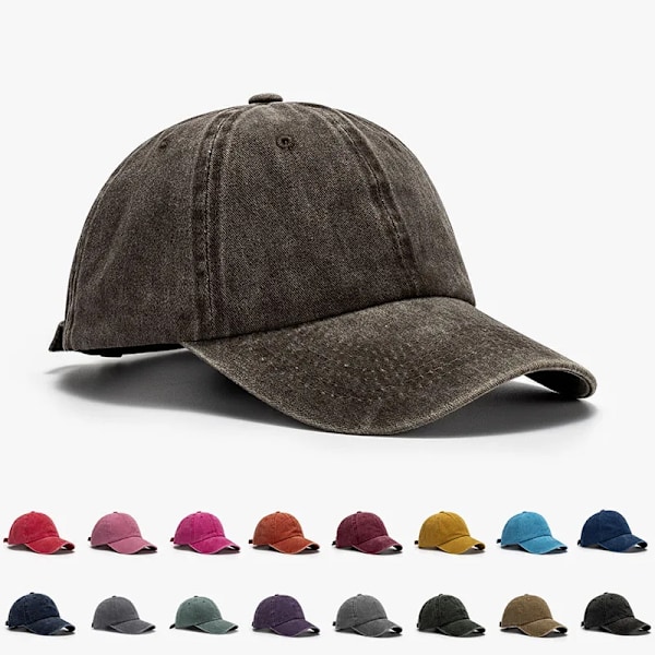 Vasket vanlig cap Retro Justerbar Original Klassisk Lågprofil Bomulls Golfhatt Ustrukturert Cap Herre Kvinner lys grønn Justerbar