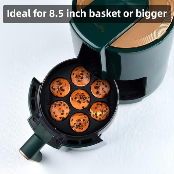 Silikon Muffinsform til Airfryer/Ovn - 8,4\" Non-stick Bageform, 1-pak Sort Black 1