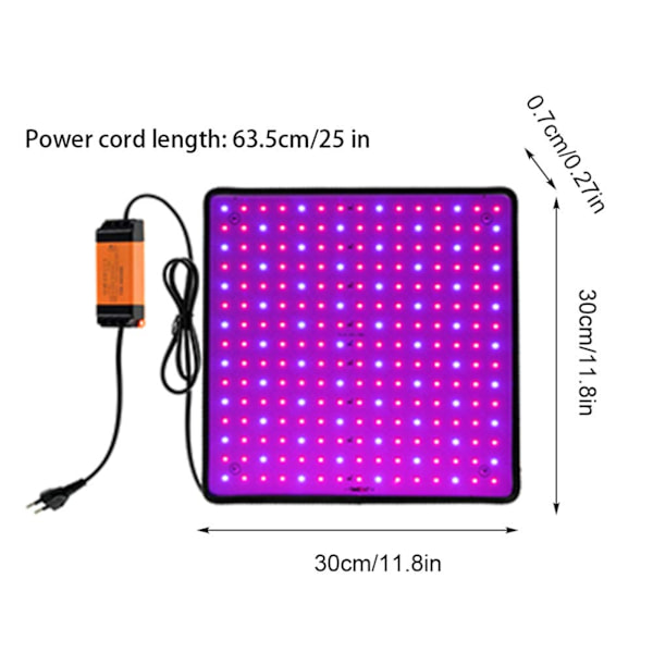 Växtlampa LED 45 W växtlampa LED fullspektrum växtlampor med krokar för växter för växter grönsaker blomma EU Plug