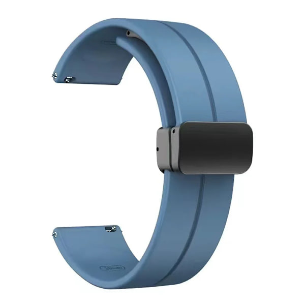 Magnetlås Silikonrem for Huawei Watch 3 pro GT3 GT2 42mm 46mm For Mi Watch S1 Pro/ Watch 2 20mm 22mm Rem Armbånd blå For Mi Watch S1 Pro